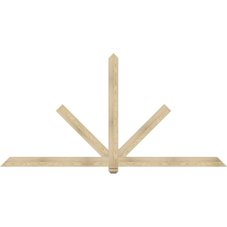 Ekena Millwork Kennewick Rough Sawn Timber Gable Bracket, Douglas Fir, 96"W x 48"H x 2"D x 4"F, 12/12 Pitch GBW096X48X0204KEN00RDF